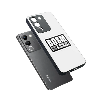 BDSM sleek vivo y200 5g cover with tempered glass back and TPU edges
