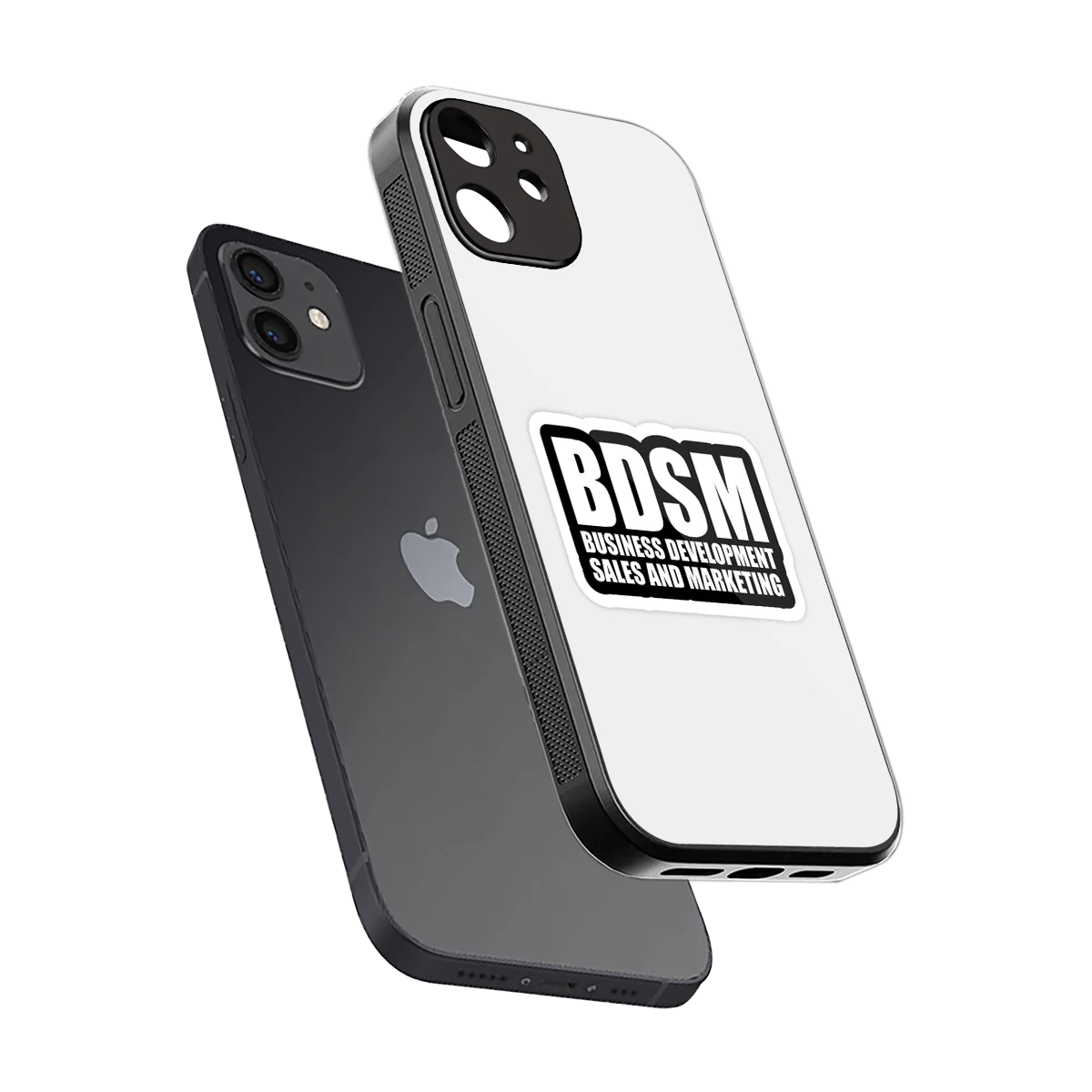 BDSM sleek iphone 12 cover with tempered glass back and TPU edges