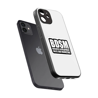 BDSM sleek iphone 12 cover with tempered glass back and TPU edges