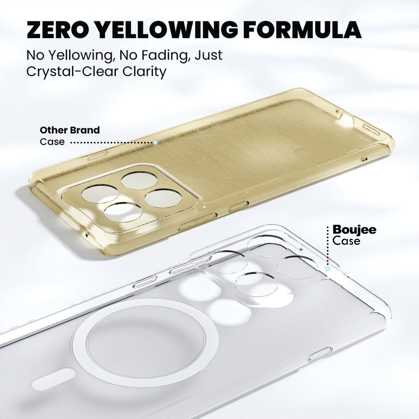 Anti Yellow Magsafe Clear Case for Motorola G67 Power 5G