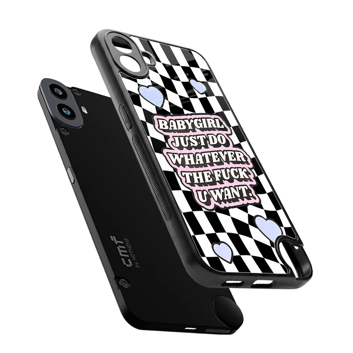 Babygirl sleek cmf nothing phone 1 cover with tempered glass back and TPU edges