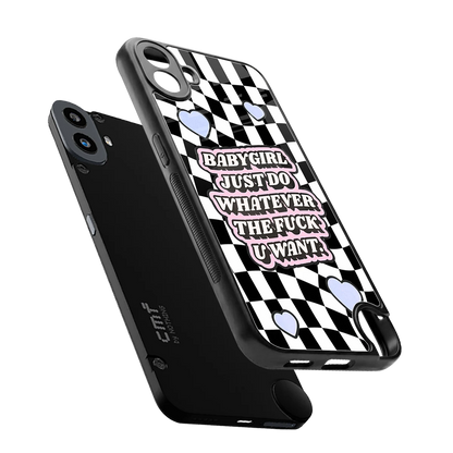 Babygirl sleek cmf nothing phone 1 cover with tempered glass back and TPU edges