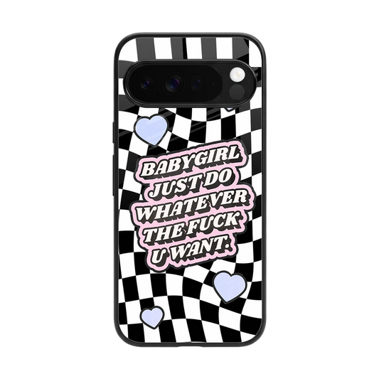 Babygirl back phone cover | glass case for google pixel 10 pro xl