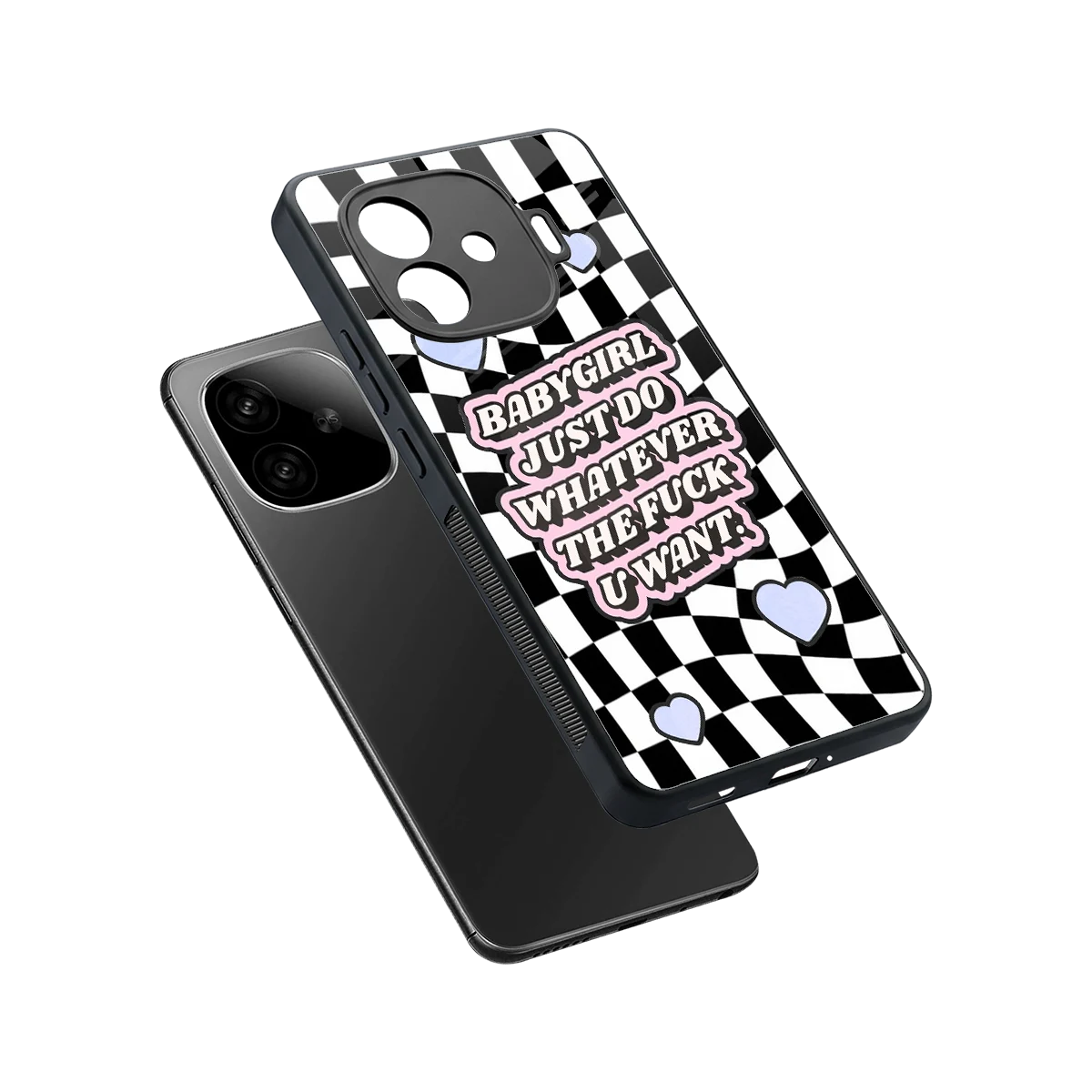 Babygirl sleek iqoo neo 10r 5g cover with tempered glass back and TPU edges