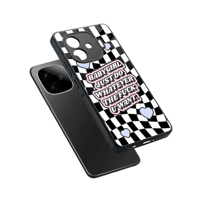 Babygirl sleek iqoo neo 10r 5g cover with tempered glass back and TPU edges