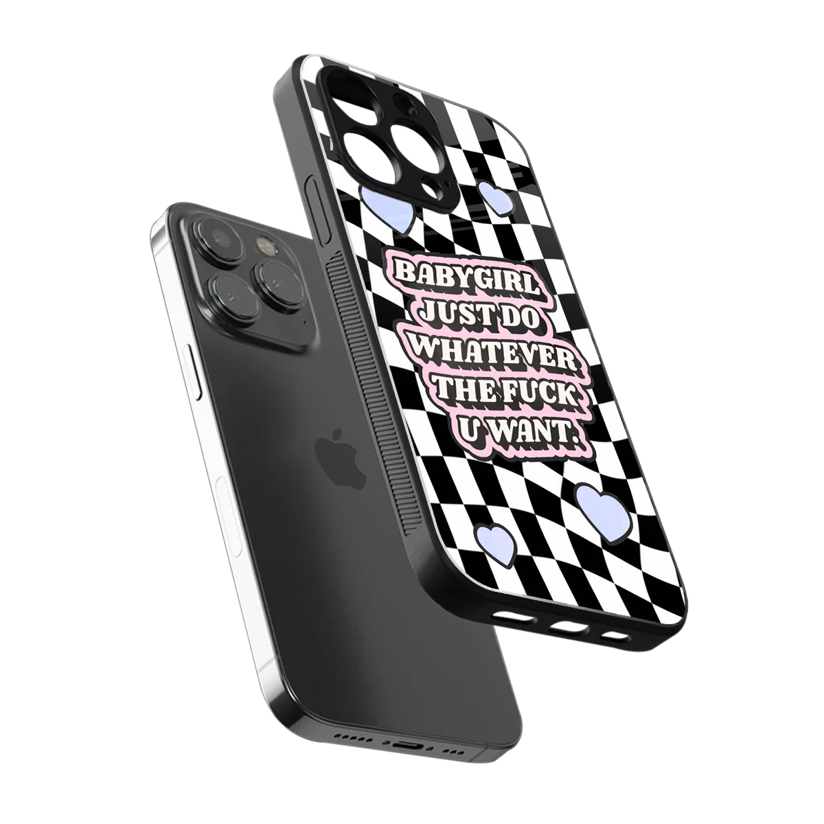 Babygirl sleek iphone 13 pro cover with tempered glass back and TPU edges