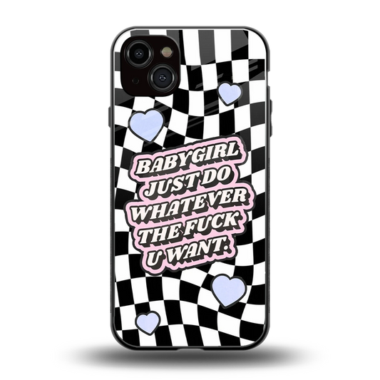 Babygirl back phone cover | glass case for iphone 14 plus