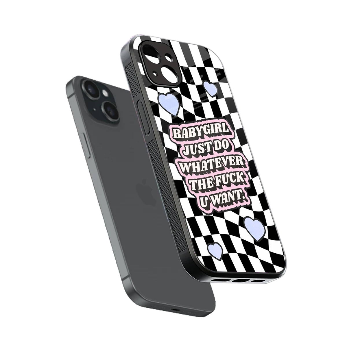 Babygirl sleek iphone 14 plus cover with tempered glass back and TPU edges