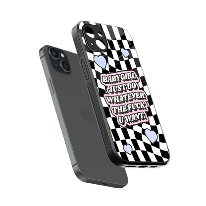 Babygirl sleek iphone 14 plus cover with tempered glass back and TPU edges