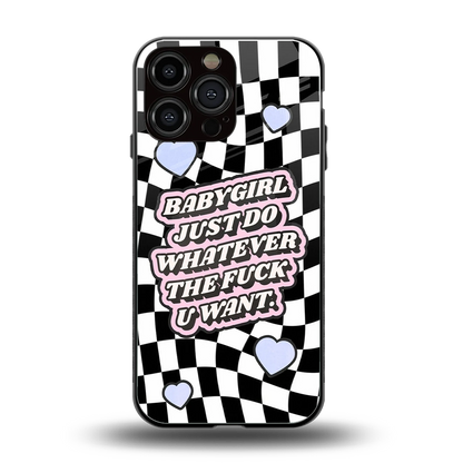 Babygirl back phone cover | glass case for iphone 15 pro max