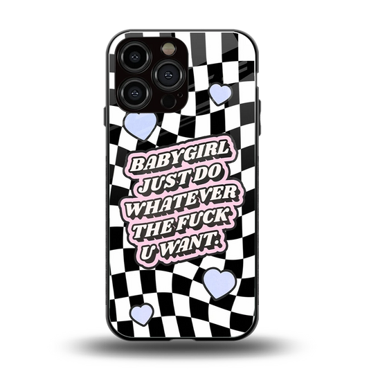 Babygirl back phone cover | glass case for iphone 15 pro max