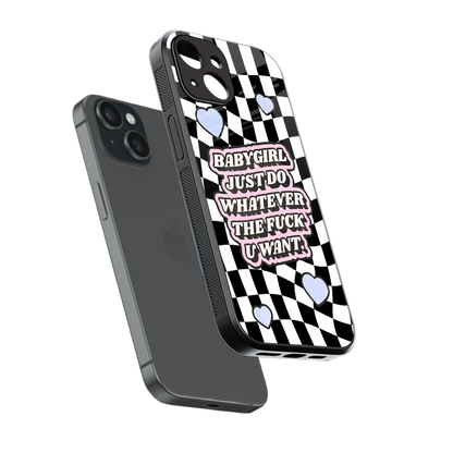 Babygirl sleek iphone 15 cover with tempered glass back and TPU edges