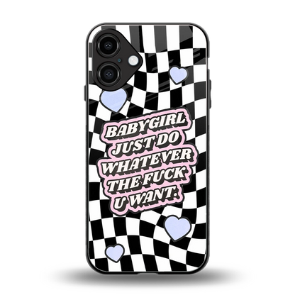 Babygirl back phone cover | glass case for iphone 16 plus