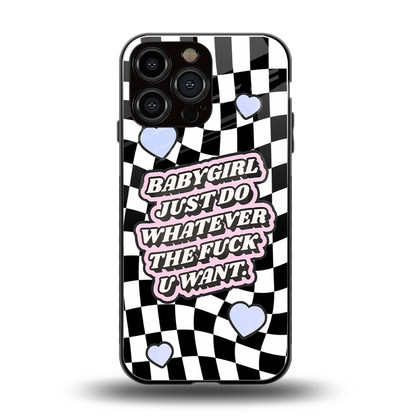 Babygirl back phone cover | glass case for iphone 16 pro max