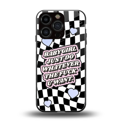 Babygirl back phone cover | glass case for iphone 16 pro