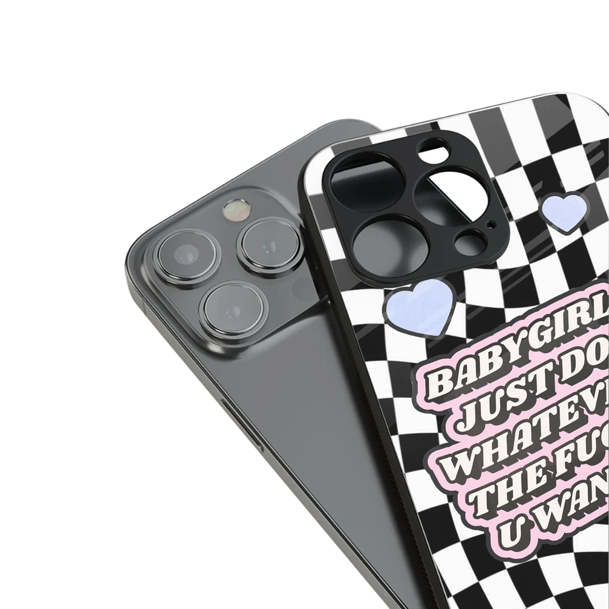 Babygirl stylish phone case for iphone 13 pro | glossy glass and slim fit