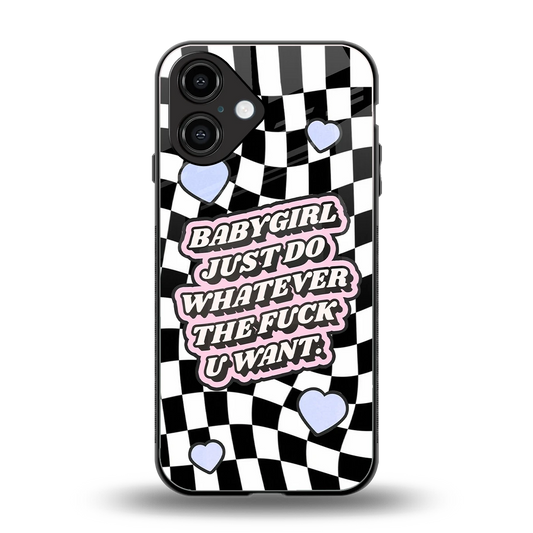 Babygirl back phone cover | glass case for iphone 16