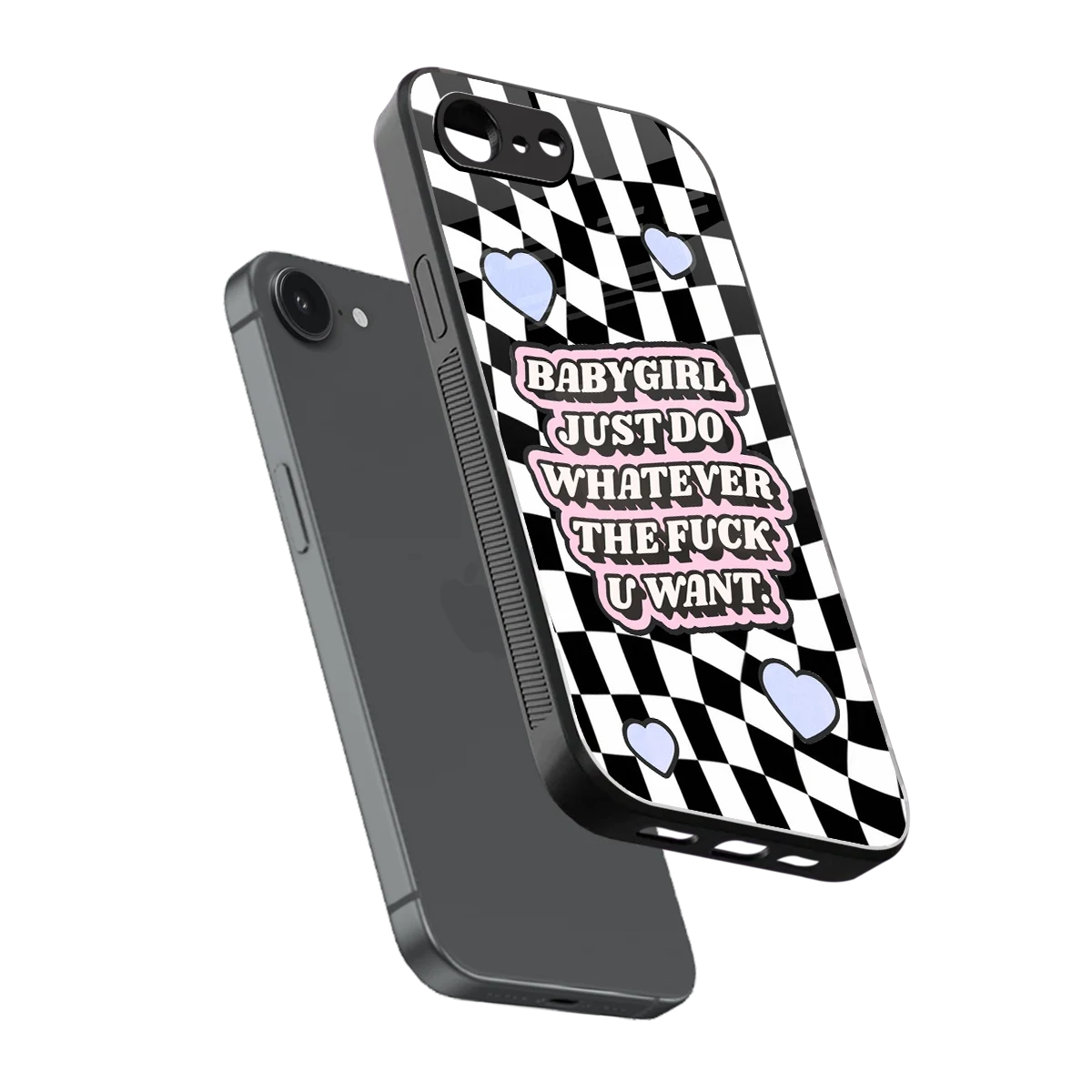 Babygirl sleek iphone 17e cover with tempered glass back and TPU edges
