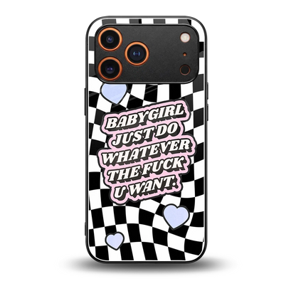 Babygirl back phone cover | glass case for iphone 17 pro