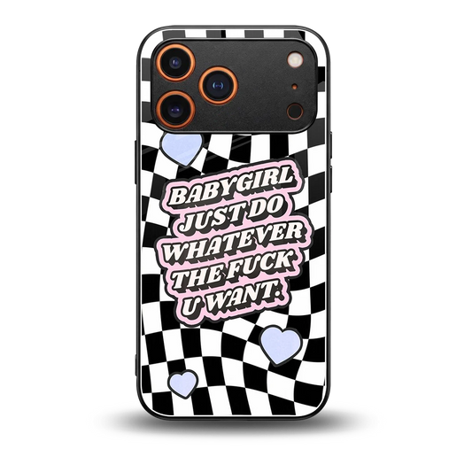 Babygirl back phone cover | glass case for iphone 17 pro max