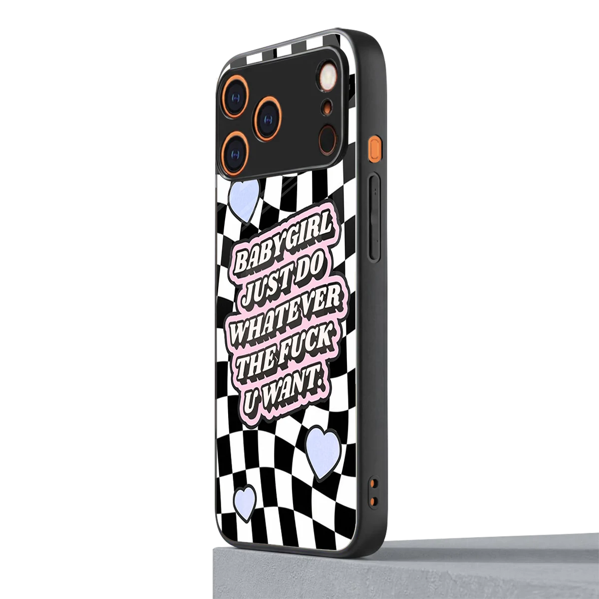 Babygirl iphone 17 pro mobile cover | shockproof glass phone case