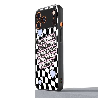 Babygirl iphone 17 pro mobile cover | shockproof glass phone case
