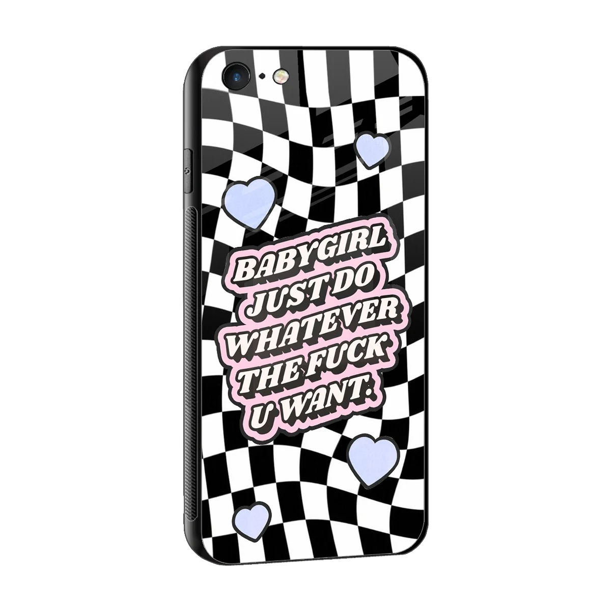 Babygirl sleek iphone 6 cover with tempered glass back and TPU edges