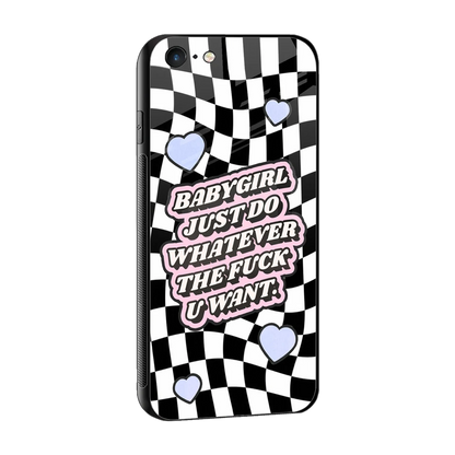 Babygirl sleek iphone 6s plus cover with tempered glass back and TPU edges