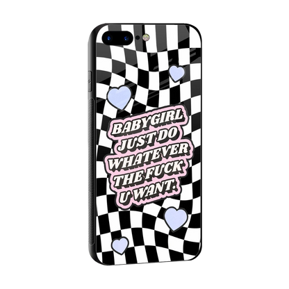 Babygirl sleek iphone 7 plus cover with tempered glass back and TPU edges