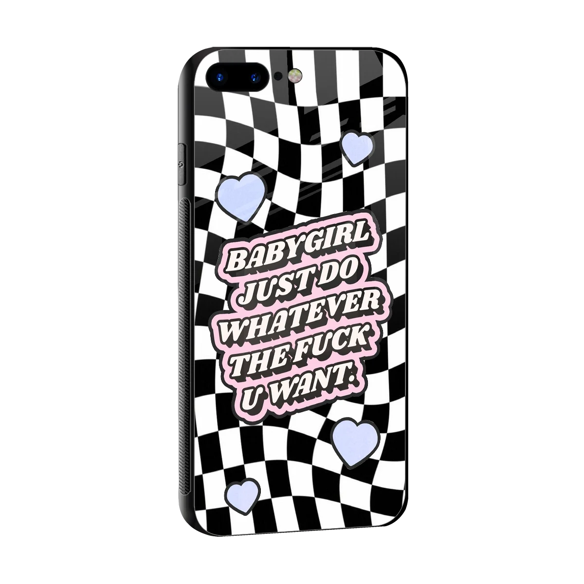 Babygirl sleek iphone 8 plus cover with tempered glass back and TPU edges