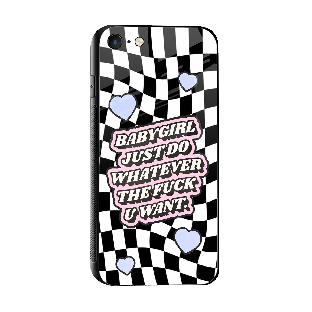 Babygirl sleek iphone 7 cover with tempered glass back and TPU edges