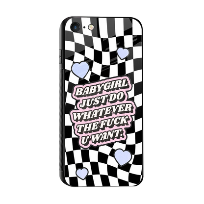 Babygirl sleek iphone 7 cover with tempered glass back and TPU edges