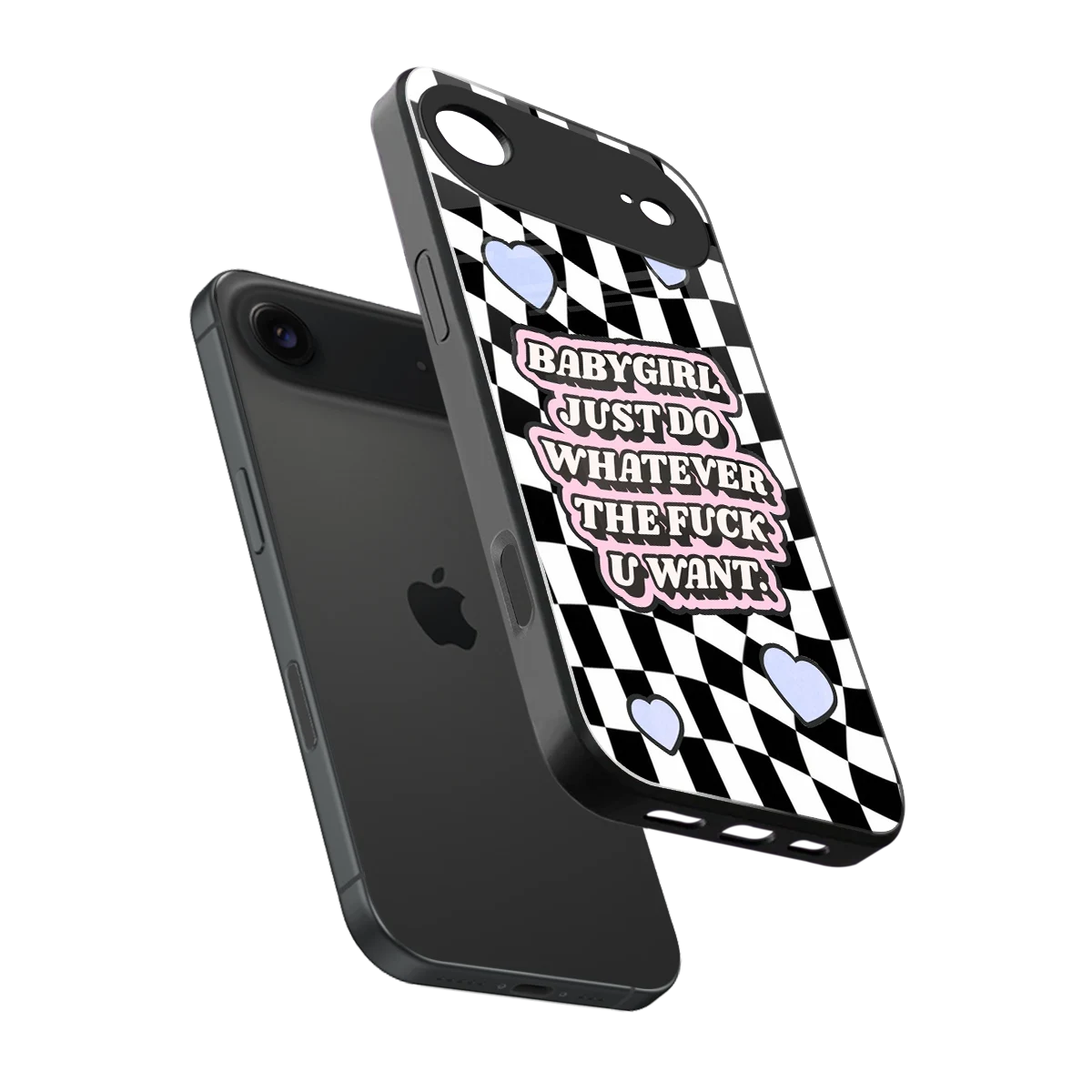 Babygirl sleek iphone air cover with tempered glass back and TPU edges