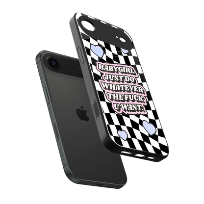 Babygirl sleek iphone air cover with tempered glass back and TPU edges