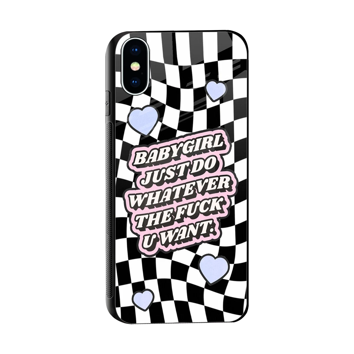 Babygirl sleek iphone x cover with tempered glass back and TPU edges