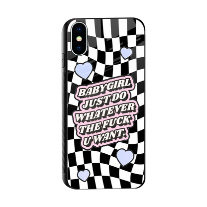 Babygirl sleek iphone x cover with tempered glass back and TPU edges
