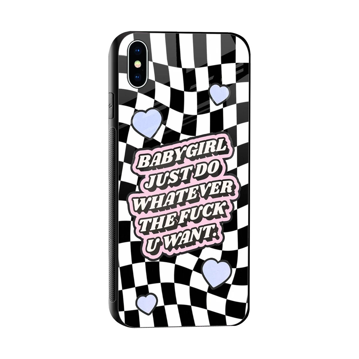 Babygirl sleek iphone xs max cover with tempered glass back and TPU edges