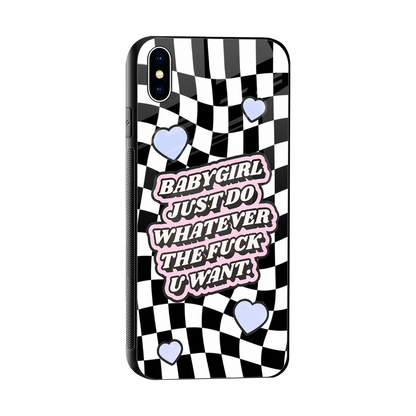 Babygirl sleek iphone xs max cover with tempered glass back and TPU edges