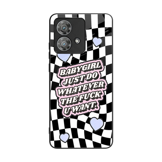 Babygirl back phone cover | glass case for motorola edge 40 neo 5g