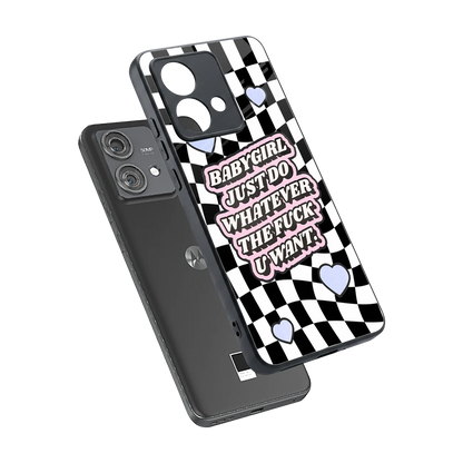 Babygirl sleek motorola edge 40 neo 5g cover with tempered glass back and TPU edges