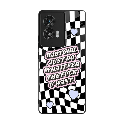 Babygirl back phone cover | glass case for motorola edge 50 fusion
