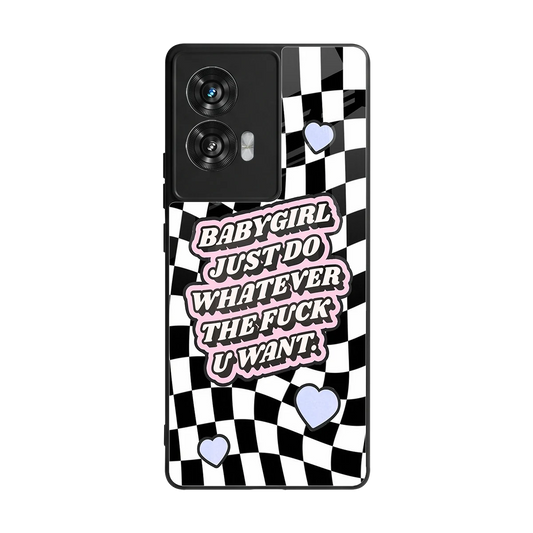 Babygirl back phone cover | glass case for motorola edge 50 fusion