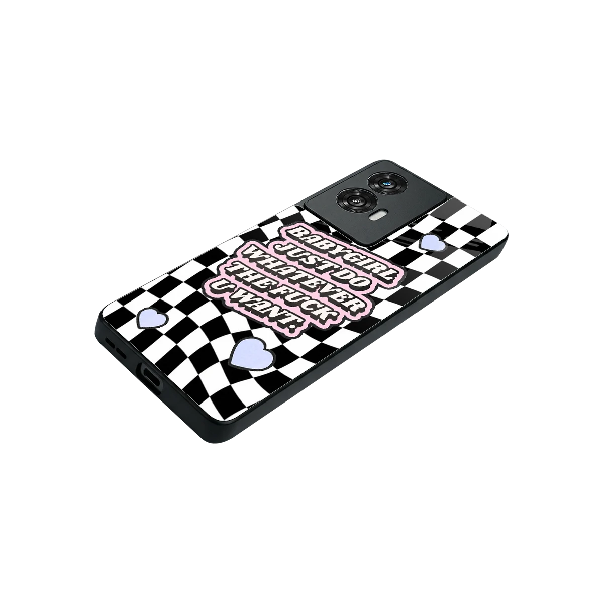 Babygirl stylish phone case for motorola edge 50 fusion | glossy glass and slim fit
