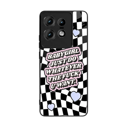 Babygirl back phone cover | glass case for motorola edge 50 pro