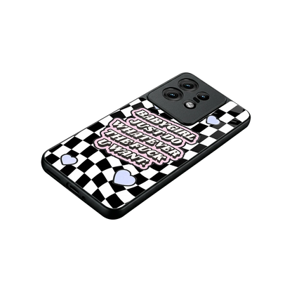 Babygirl stylish phone case for motorola edge 50 pro | glossy glass and slim fit