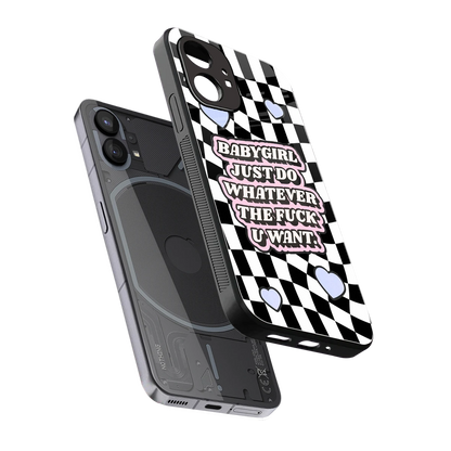 Babygirl sleek nothing phone 1 cover with tempered glass back and TPU edges