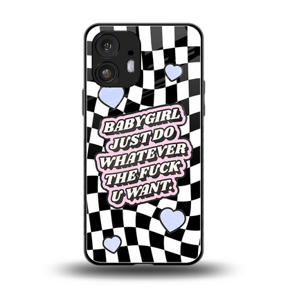 Babygirl back phone cover | glass case for nothing phone 2