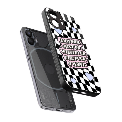 Babygirl sleek nothing phone 2 cover with tempered glass back and TPU edges