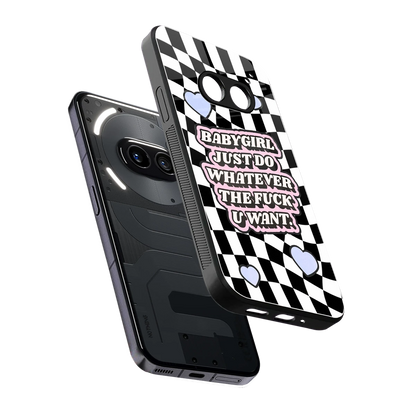 Babygirl sleek nothing phone 2a cover with tempered glass back and TPU edges