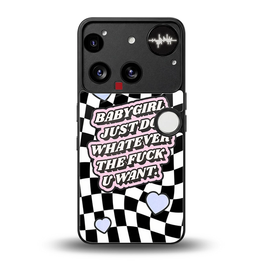 Babygirl back phone cover | glass case for nothing phone 3